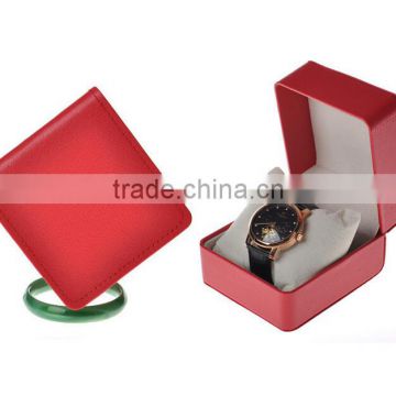 Red high-grade PU leather watch packing box custom logo print