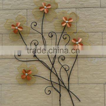 wholesale craft home decor, wrought iron sculpture wall art, metal flower wall ornament