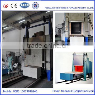 High temperature oil/gas fuel fired bogie hearth furnace