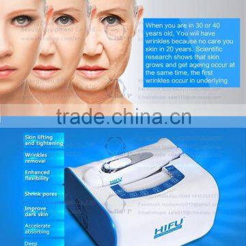Painless 2016 Portable HIFU Machine Korea High Intensity Focused Ultrasound HIFU Slimming Beauty Machine Back Tightening