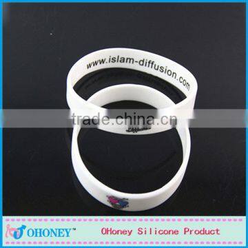 Logos printed on both side of silicone bangles