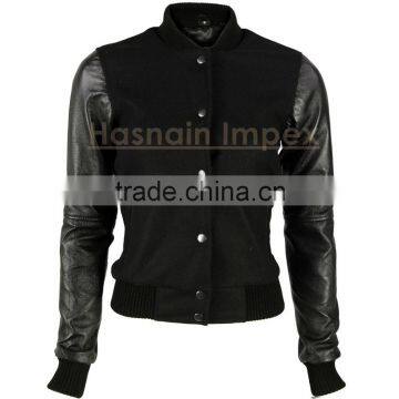 Women's Varsity Leather Jacket