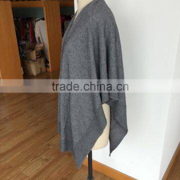 Ladies' 30% wool 70%cashmere poncho