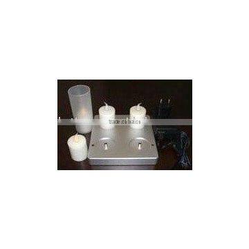 set of 4 Rechargeable LED Candle with plastic holder