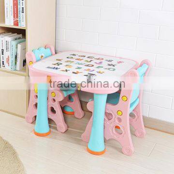 Fashion Kids Study Writing Table and Chair Children's Cute Plastic Table With Chair Set photo-4