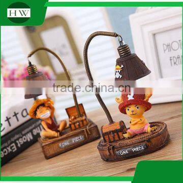 resin decorative cartoon One Piece eye protection battery operated led study reading desk table night light lamp