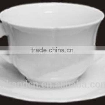 Haonai Cood looking New white ceramic coffee mug with saucer