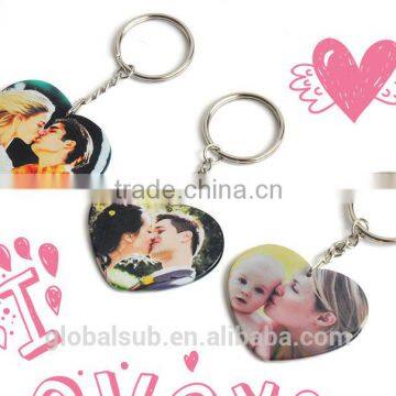 Sublimation Polymer Heart Shaped Key Chain For 2015 Halloween Gift