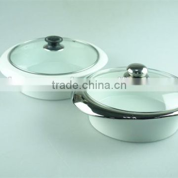 Stock ceramic soup tureen with glass lid/cover with cheap price