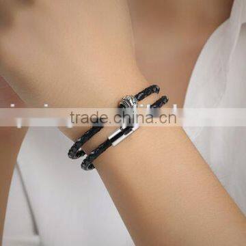 New Arrival Real Leather 2016 Fashion Charm Mens Braided Bracelet / Woman Leather Bracelet photo-3