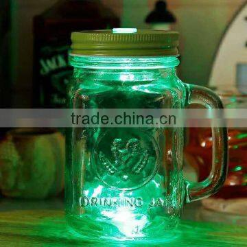 16oz Square Decaled or Clear Glass Mason Jar With Lid and Straw photo-2