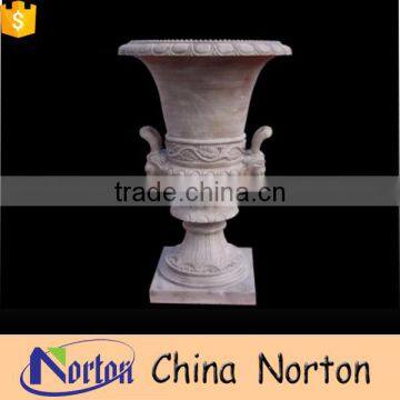 Marble pedestal french outdoor planters and urns with handles NTMF-FP020Y