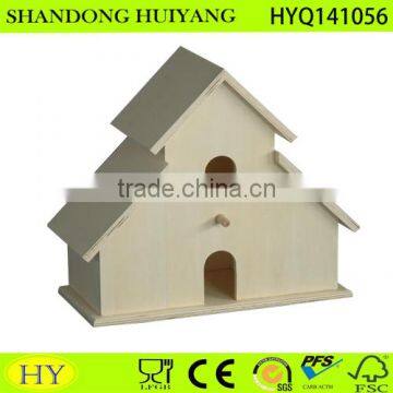 factory supply custom new unfinished wooden bird house wholesale