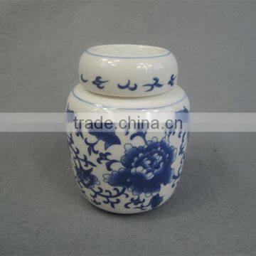 Blue and white porcelain pet urn ashes