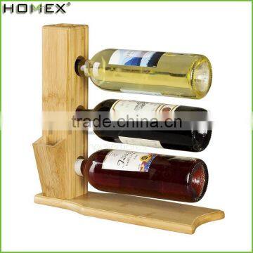 Natural bamboo funny wine holder/ wine rack cabinet Homex-BSCI