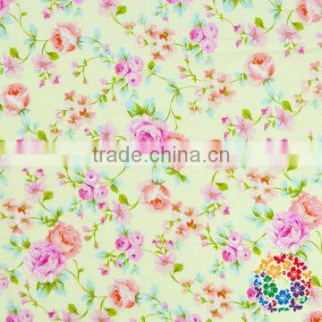 Pink Flower Printed Light Blue Cotton Fabrics Wholesale Cotton Fabric Texile for Curtain Fabric photo-2