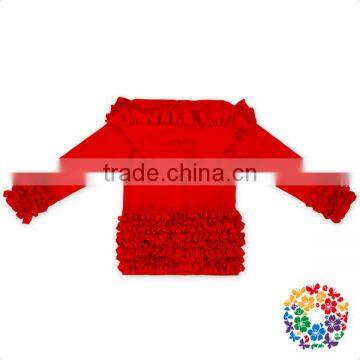 Girls Ruffle Red Fleece Hoodie Long Sleeve Button Up Plain Hoodie photo-3