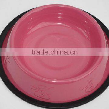 Embossed DOG Bowl Food or Water Non Slip Metal Pet Food Bowl photo-3