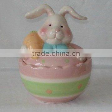 Ceramic easter rabbit jar