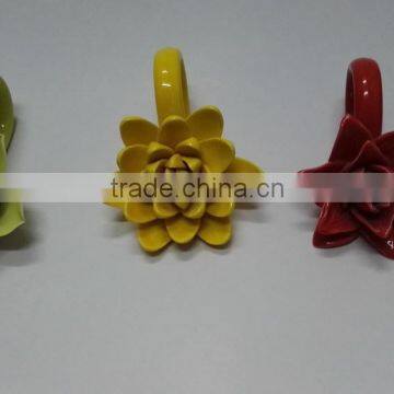Ceramic Flower Porcelain Flower Napkin Rings photo-4