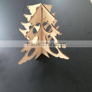 2016 Wholesale handmade christmas decoration laser cutting wooden tree for christmas decoration