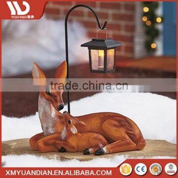 New Inventions In China Art Work Deer Resin Craft Outdoor Led Lighting Solar Light 2017