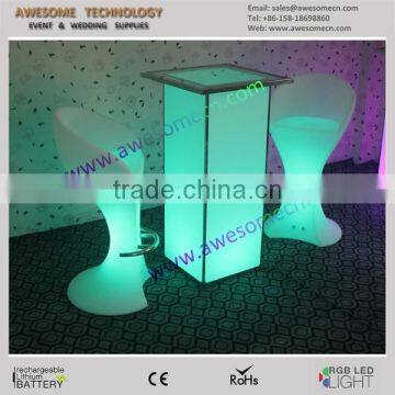 Square Glow Highboy Cocktail Table / Acrylic Glass Cocktail Table photo-3