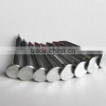 factory price flat head clout nails zinc coated coil roofing nails