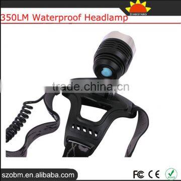 KC-002B 350LM XML T6 Waterproof Head Lamp Led Rechargeable Headlamp Headlight With Zoomable Headband photo-5