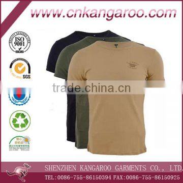 95%cotton, 5%lycra men's short sleeve plain combat shirt