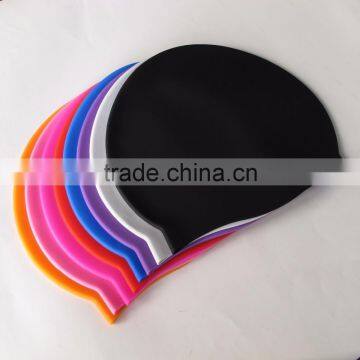 Wrinkle Free Silicone swim Cap , ear proction 100% silicone swim cap waterproof long hair
