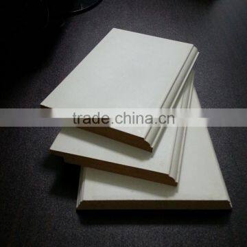 White primed wooden Plain Cornices moulding for furniture decoration