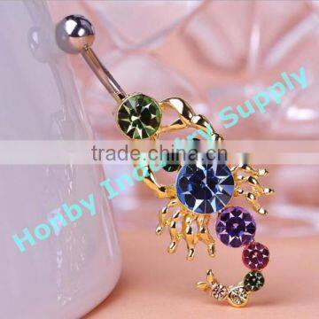 Deft Scorpion Design Navel Ring Piercing Jewelry