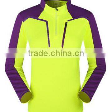 2016 New Long Sleeve Zipper Collar Jerseyes Climbing Hiking Running Camping T-shirt photo-5