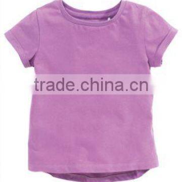 2017 Hot Sales Children Girls O-neck Short Sleeve T-shirt Pure Color photo-5