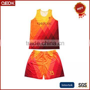 China Manufacturer Sublimation Basketball uniforms jerseys,Men's relax polyester textile Singlets