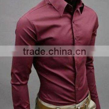 Mens cotton elastic shirts white wine colors slim fit designer shirts for man