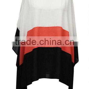 Girls/women Loose Fit White/red/black Chiffon Blouse Patterns photo-2