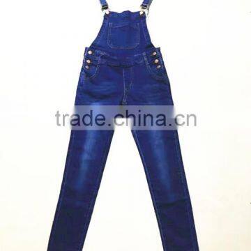 lady's denim jeans strap pants