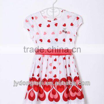 girl print dress 100%cotton dress