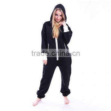 Cheap Adult Onesie Hooded Pajama Zipper up Adult Onesie Plain Colour photo-3