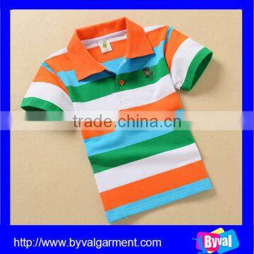 Child polo shirt wholesale cotton stripe child polo shirt in summer