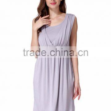 Comfortable Cotton Stretch Maternity Loose Dress Pregnant Clothes Low MOQ Breastfeeding photo-5