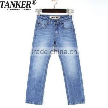 Boys light blue OEM/Wholesale HIGH-END100% cotton jeans kids fashion denim blue jean