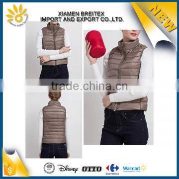 New design winter lightweight women sleeveless western down jackets