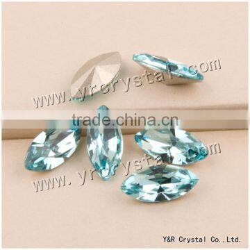 k9 crystal fancy stone Light Aquamarine crystal glass bead