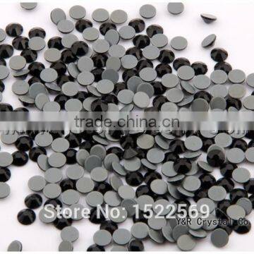 2058HFSS20 1440pcs Round Shape Jet Color Flatback Crystal Glue Base Loose Hot Fix Rhinestones Iron on Stones Clothing Accessorie photo-4