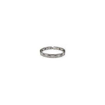 Magnetic germanium negative ion Steel Tungsten Bracelet with black colour plating