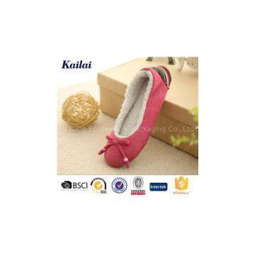 Suede Fabric Bowknot Ballet Shoes