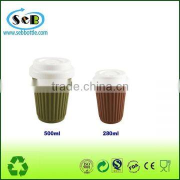 New Design High Quality silicone coffee tumbler mug with leak proof lid